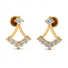  Casting White Stoned Golden Corn Stud - 22KT